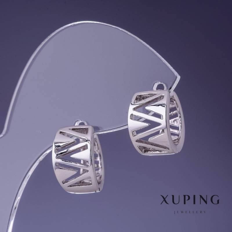 Náušnice Xuping rhodiované 12 × 10 mm