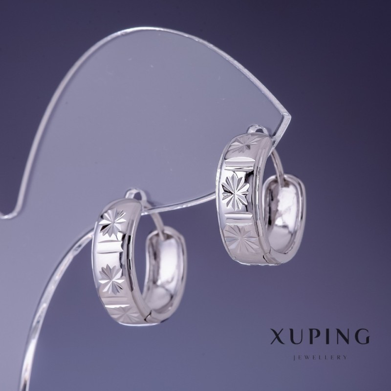 Náušnice Xuping 6×15 mm rhodiované
