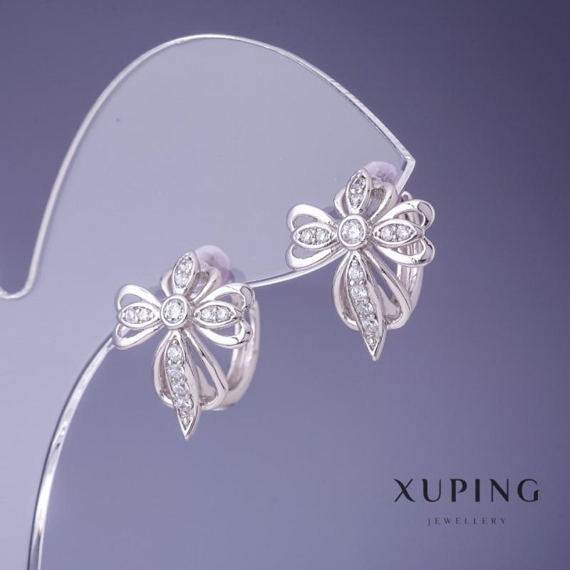 Náušnice Xuping rhodiované 13×16 mm