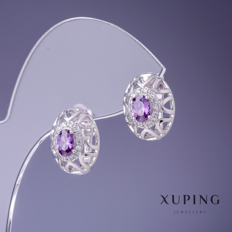 Náušnice Xuping 15×12 mm rhodiované