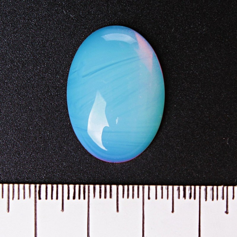 Furnitura kabošon měsíční kámen (syntetický) 25×18 mm