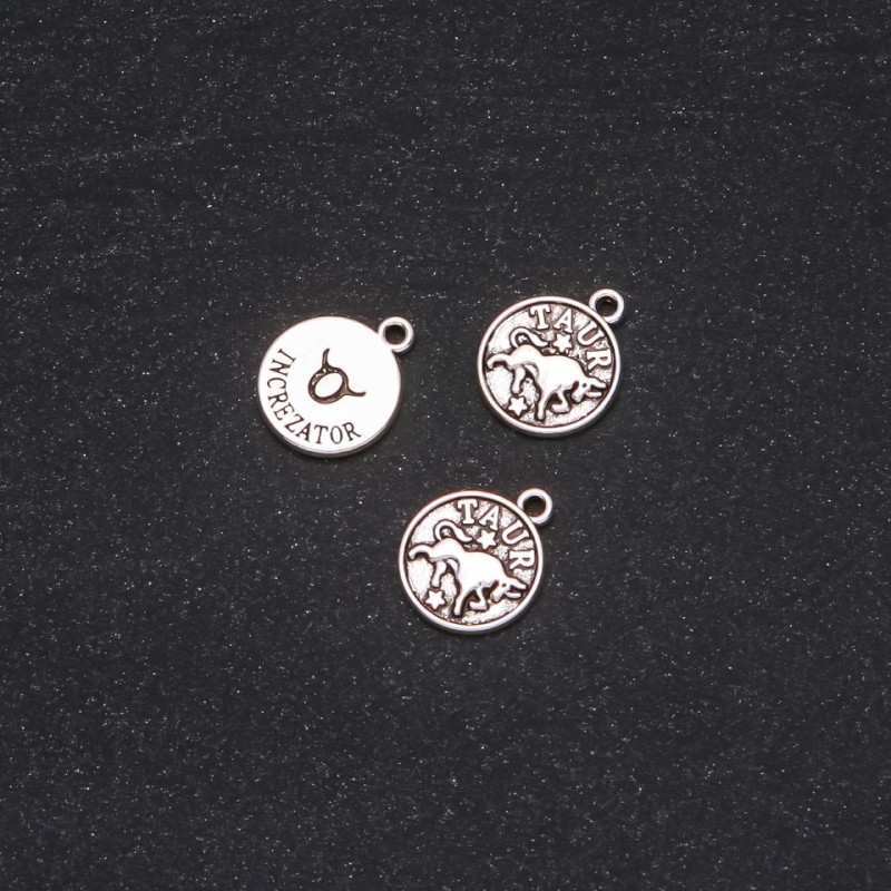 Přívěšek Zodiak Býk, průměr 12 mm, balení 20 g ± 19 ks