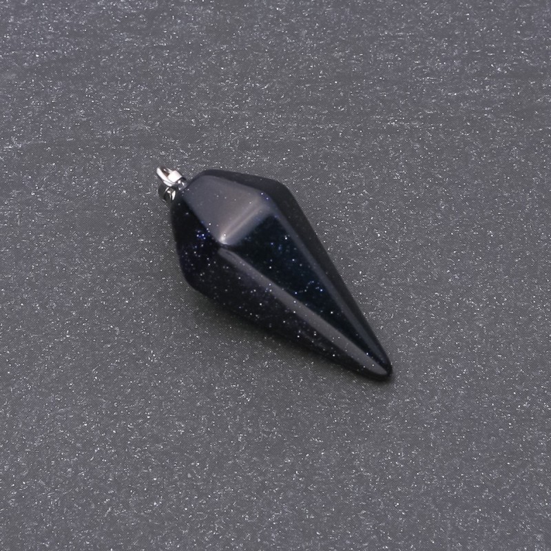 Přívěšek „Kyvadlo“ z aventurínu Modrý písek Noc Káhiry 40×30×13 mm