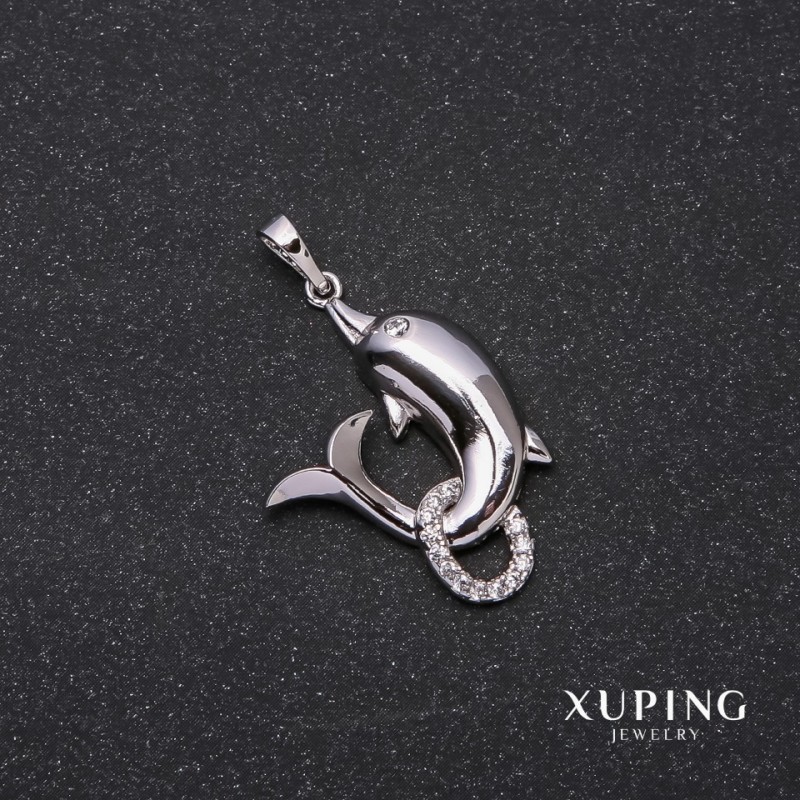 Přívěsek Xuping Delfín 33×28×20 mm rhodiovaný