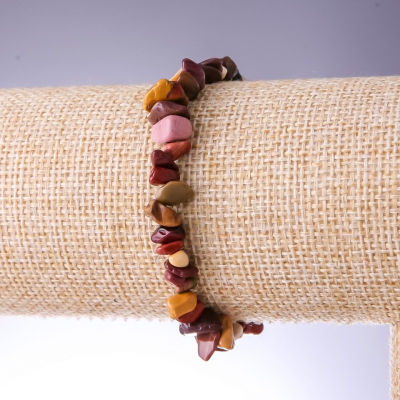 Náramek z jaspisu Mookaite, 8 mm, na gumičce