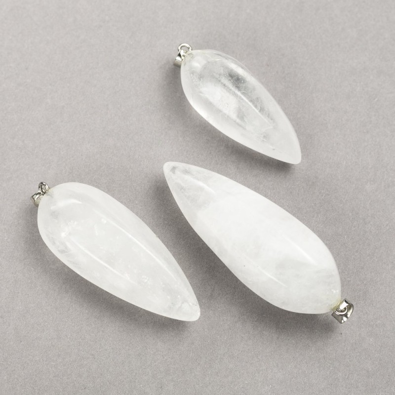 Přívěšek z přírodního kamene horský křišťál 50 × 20 mm (±)