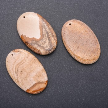 Přívěšek z krajinného jaspisu ovál 35×55 mm