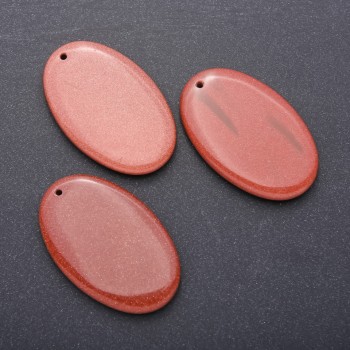 Přívěšek z přírodního aventurínu „zlatý písek“ oválný 35×55 mm