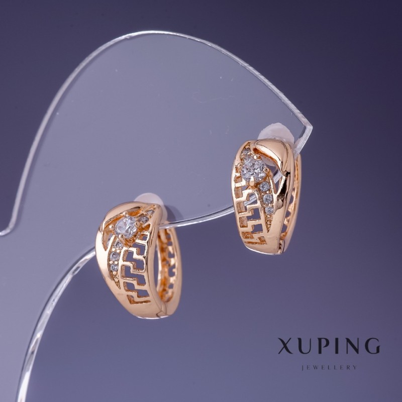 Náušnice Xuping 8×14 mm pozlacené 18K
