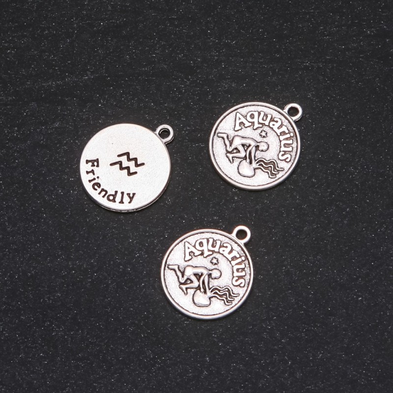 Přívěsek Zodiak Vodnář, průměr 12 mm, balení 20 g ± 19 ks