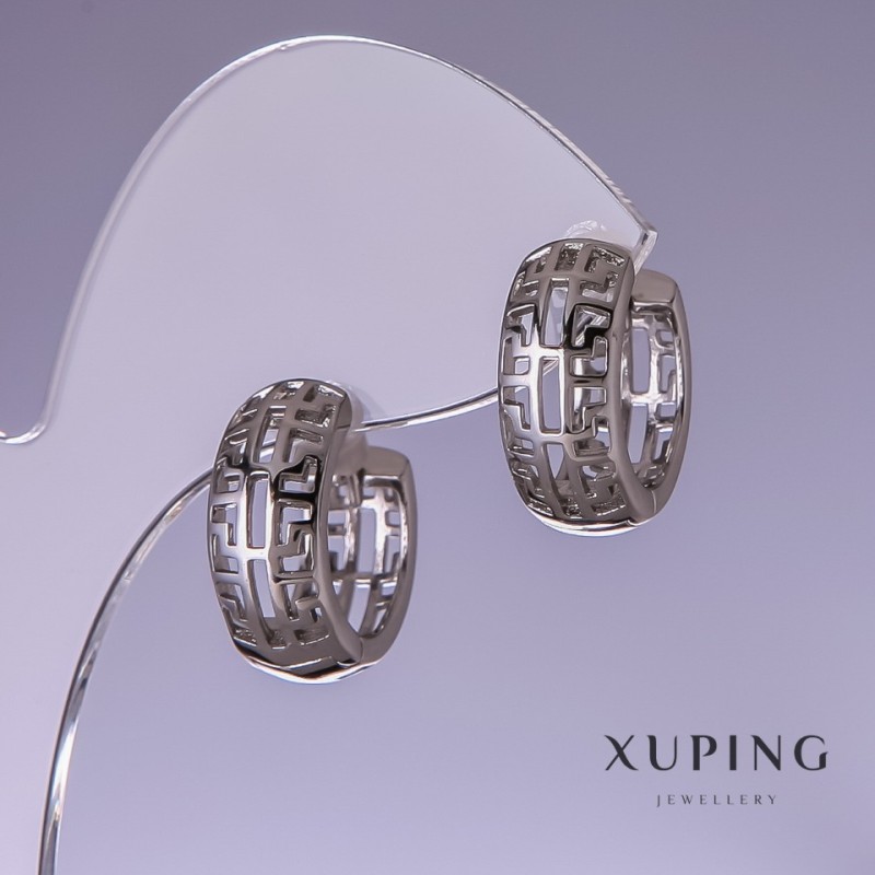 Náušnice Xuping rhodiované 16×8 mm