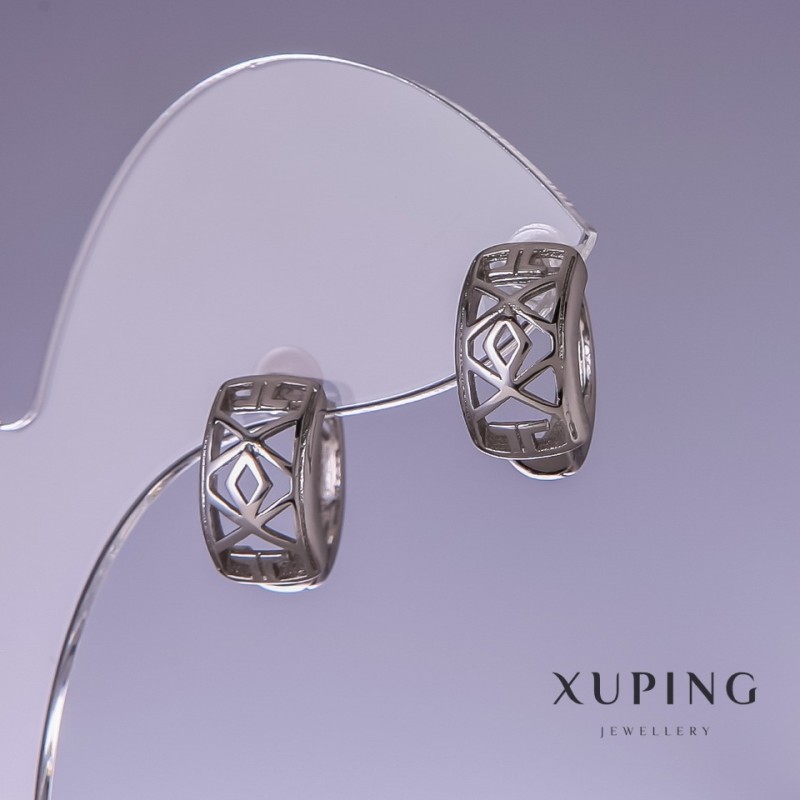 Náušnice Xuping rhodiované 8×14 mm