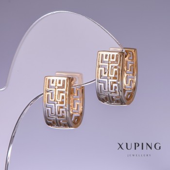 Náušnice Xuping – pozlacení 18k a rhodiované, 17×9 mm