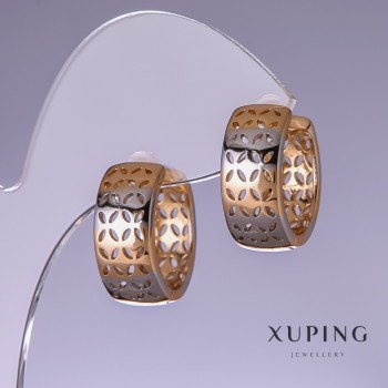 Náušnice Xuping 19×8 mm – pozlacení 18K a rhodium