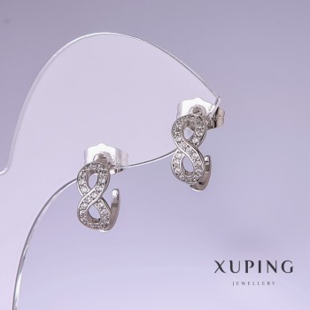 Náušnice Xuping Nekonečno 13×5 mm rhodiované