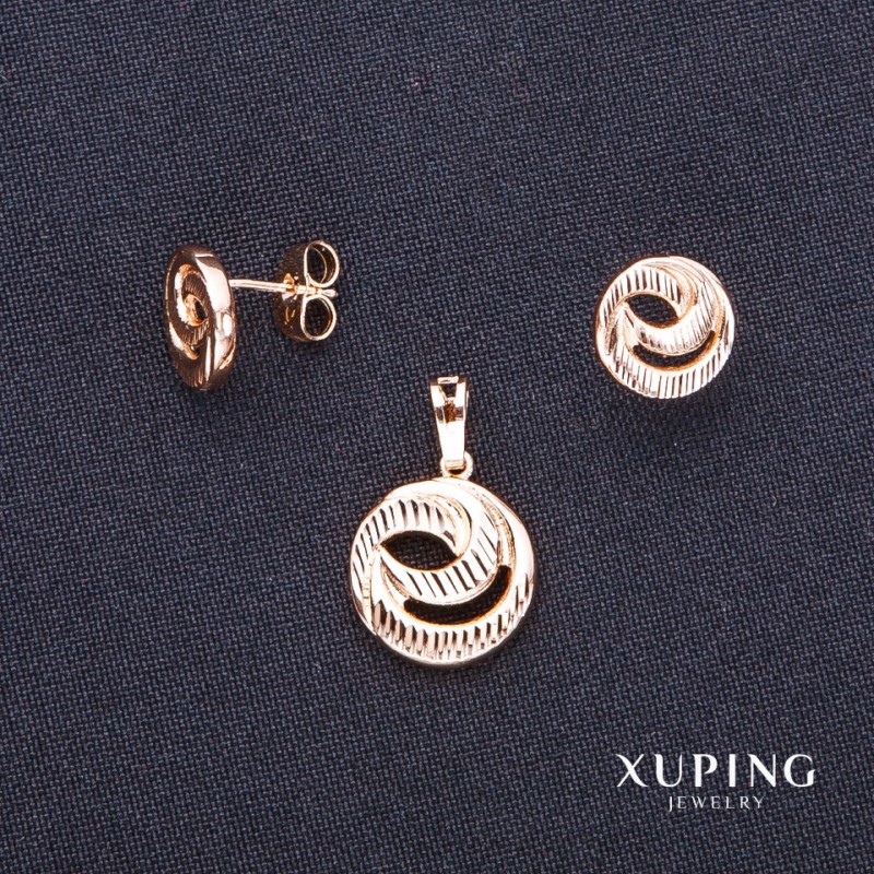 Náušnice a přívěsek Xuping 13×15 mm, pozlacení 18K