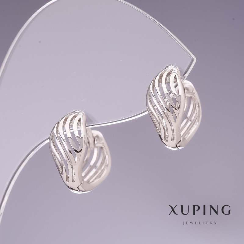 Náušnice Xuping rhodiované 13×7 mm