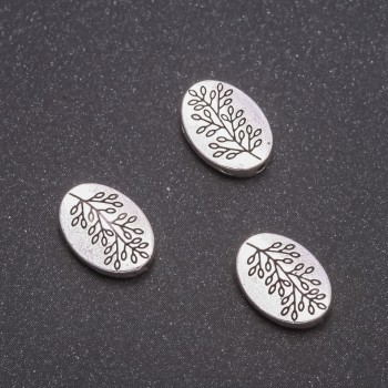 Bižuterní korálková vložka 'Větvička', průměr 14×10 mm, díra 1,5 mm, hmotnost 20 g, ± 13 ks