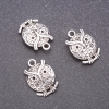Přívěšek Sova, kovová součástka, průměr 18×13 mm, vnitřní průměr 1,7 mm, tloušťka 7 mm, hmotnost 20 g, balení 9 ks