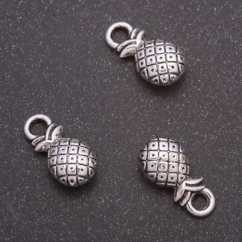 Přívěsek Ananas, bižuterie pro šperky, průměr 14×7 mm, vnitřní průměr 3 mm, 20 g, ±19 ks