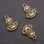 Přívěsek Buddha, průměr 14×10 mm, vnitřní průměr 1,5 mm, balení 20 g ± 22 ks