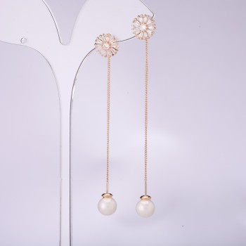 Dlouhé peckové náušnice série 925 Mallorca, tloušťka 10 mm, délka 80 mm, pozlacené