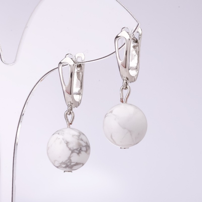 Náušnice Elegantní chalcedon, průměr 12 mm, délka 32 cm