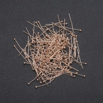 Hlavový špendlík s kuličkou, žlutý kov, délka 20 mm, 500 g, 10000 ks