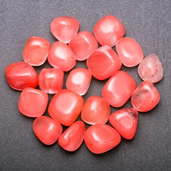 Přírodní chalcedon – brusované korálky 15×20 mm (+/-), balení 100 g