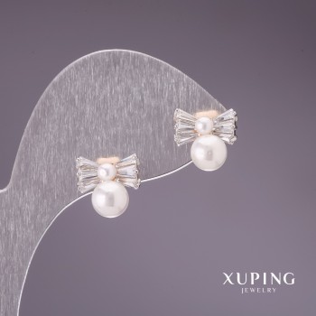 Náušnice Xuping s perlami Mallorca 11 x 11 mm pozlacení 18K