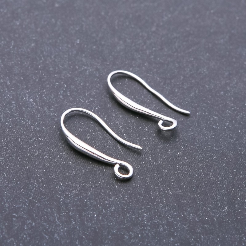 Háčky na náušnice 2×19 mm, barva stříbrná, pár