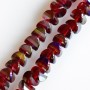Křišťálové korálky ve stylu Swarovski, tmavě červený rubín s modrým nástřikem, průměr 6×4 mm, délka šňůry 50 cm