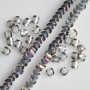 Křišťálové korálky ve stylu Swarovski, šedo-fialové s benzínovým nástřikem, průměr 2,5×4 mm, navlečené na šňůrce, délka 48 cm