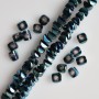 Křišťálové korálky ve stylu Swarovského tmavá mořská vlna s nástřikem benzín, průměr 2,5×4 mm, délka šňůry 48 cm