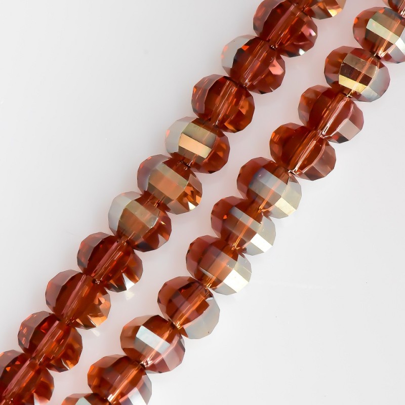 Křišťálové korálky ve stylu Swarovski, hnědé s povrchovou úpravou, brusované korálky, průměr 5×4 mm, délka nitě 48 cm