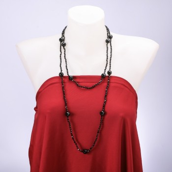 Dlouhý náhrdelník z achátu, délka 140 cm