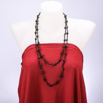 Dlouhá náhrdelice z achátu, délka 150 cm