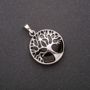 Přívěšek z achátu v rámu „strom“ 27 mm