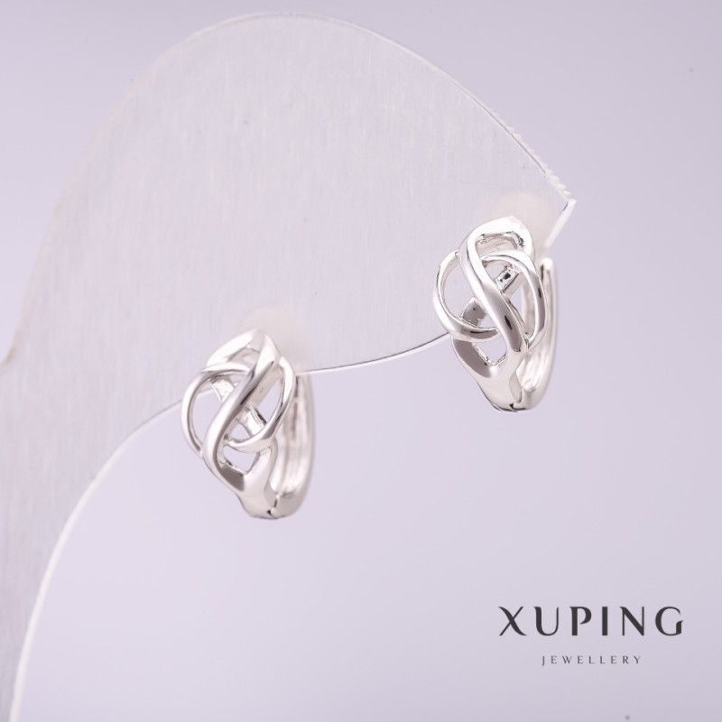 Náušnice Xuping 11×8 mm rhodiované