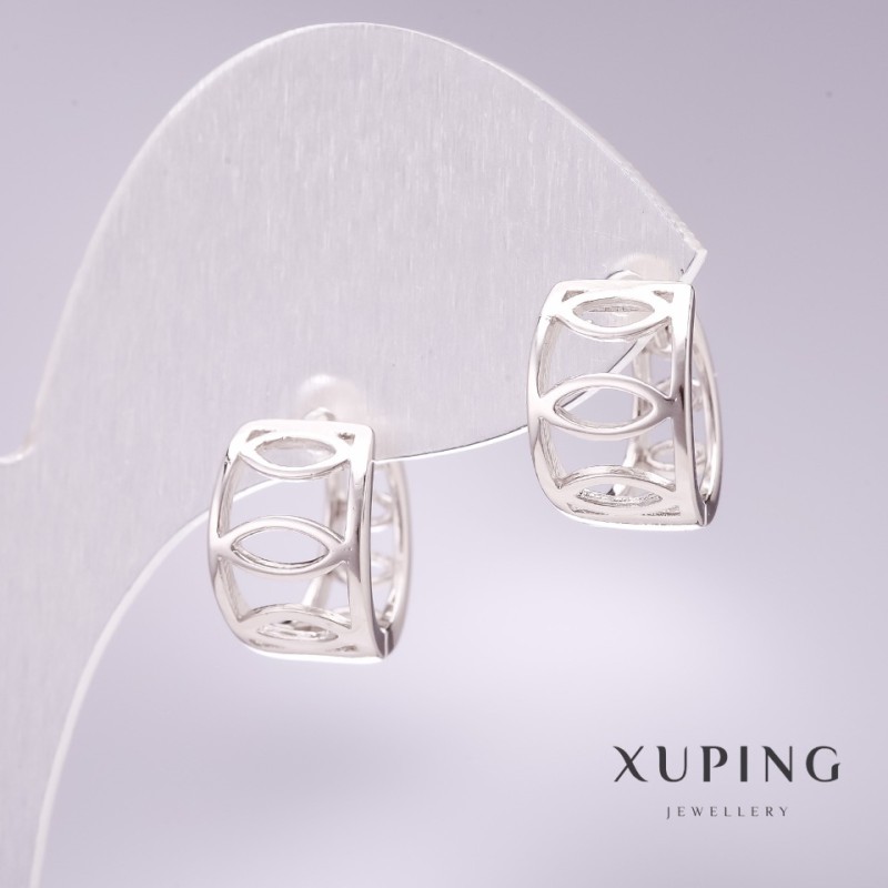 Náušnice Xuping rhodiované 9×13 mm