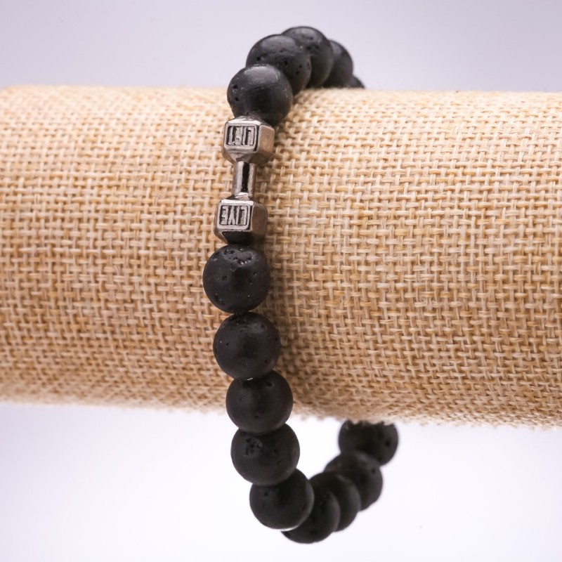 Náramek Lávová Činka, průměr 10 mm, délka 18 cm na elastické gumičce