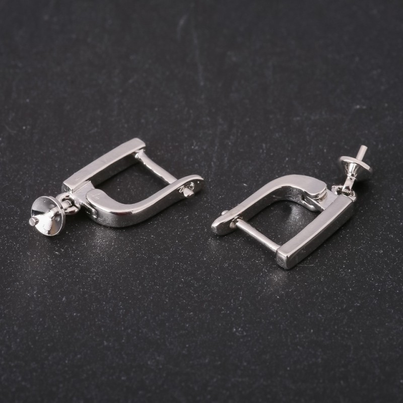 Háčky na náušnice se štičkou 15×20×2 mm, stříbrný kov