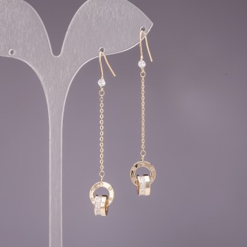 Náušnice visací 4×60 mm zlaté barvy