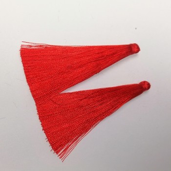 Předloha pro ruční tvorbu «Červená třásnička», délka 7 cm, průměr 7 mm, pár