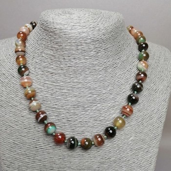 Náhrdelník z achátu – hladká korálka 10 mm, délka 45 cm