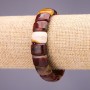 Náramek z mookaitového jaspisu, články 16×11 mm, délka 18 cm na gumičce