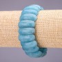 Náramek z akvamarínu, články 25×10 mm, délka 18 cm na elastické gumičce