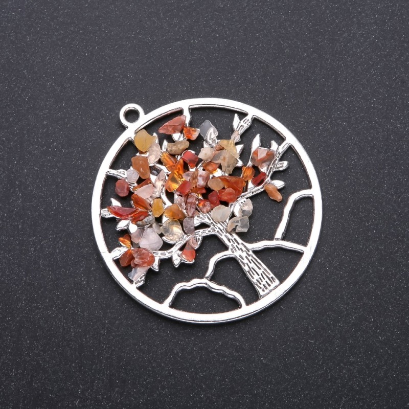 Přívěšek „Strom štěstí“ z karneolu, průměr 57 mm