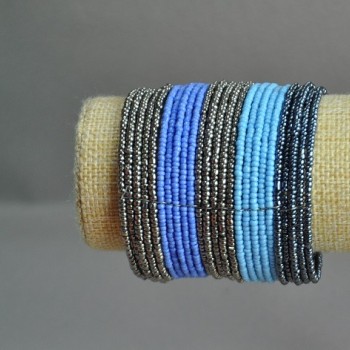 Náramek z rokajlu se sponou fialovo-modrošedý