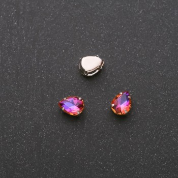 Šitý krystal kapka 6×8 mm malinově modrá